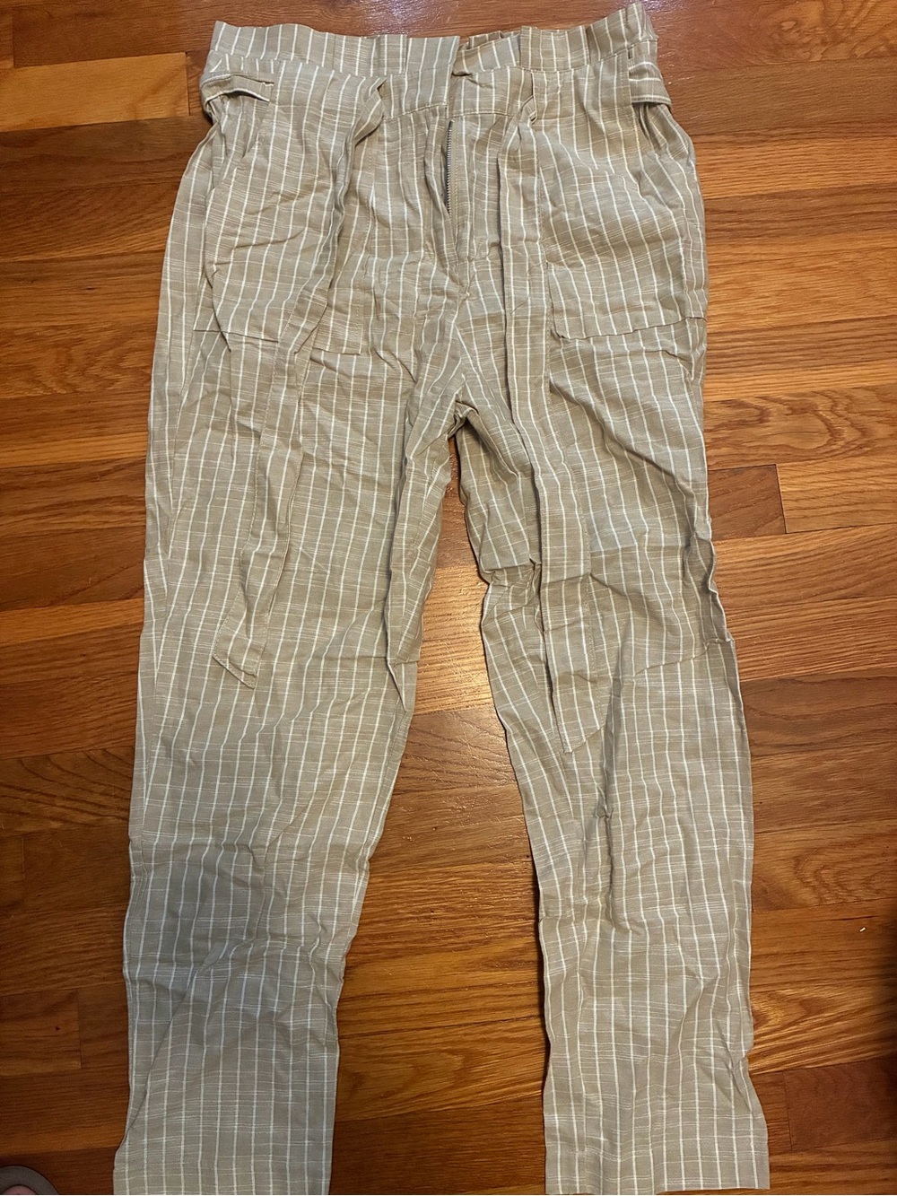 Women’s Beige Stripe Casual Pants